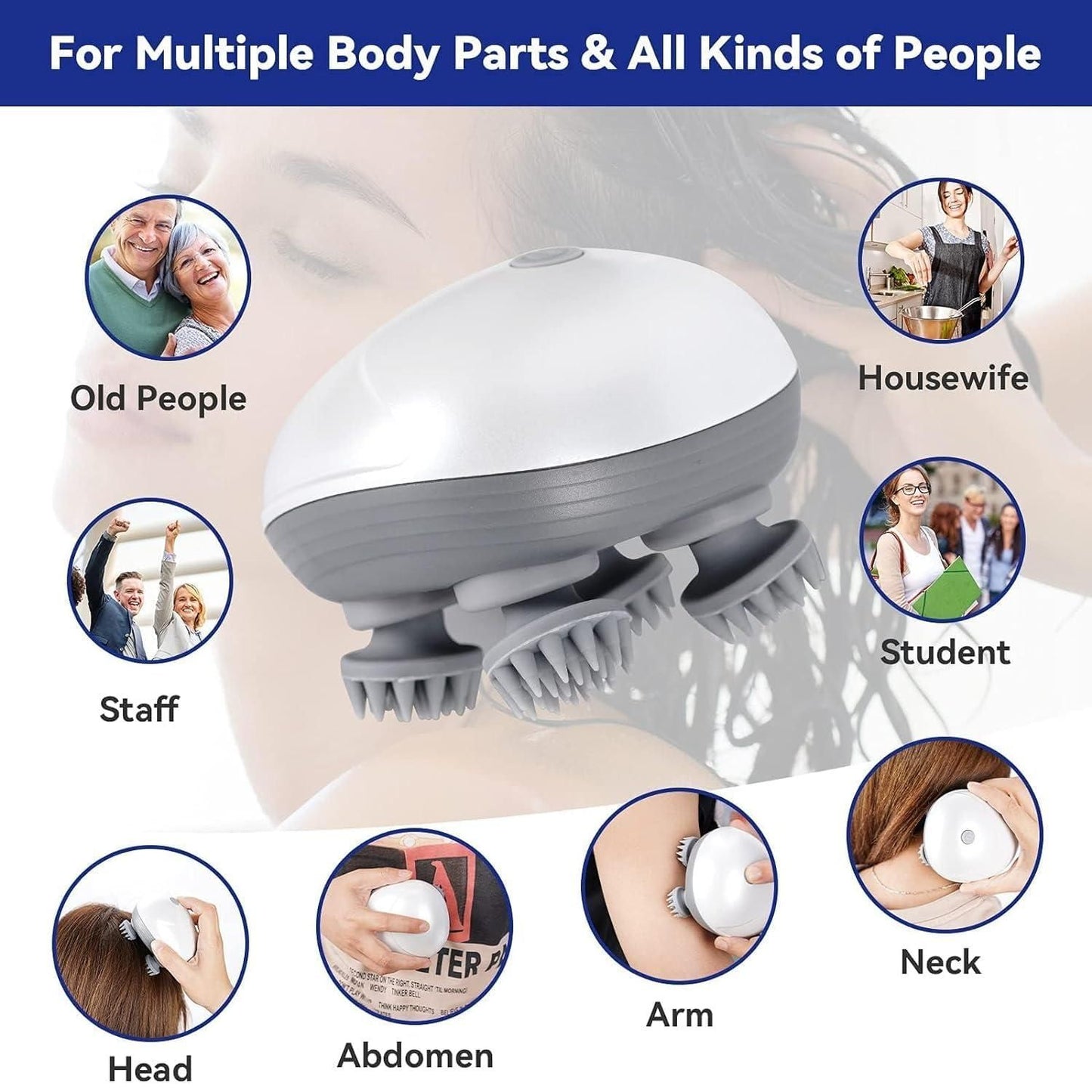 Electric Scalp Massager with 3-Speed Settings