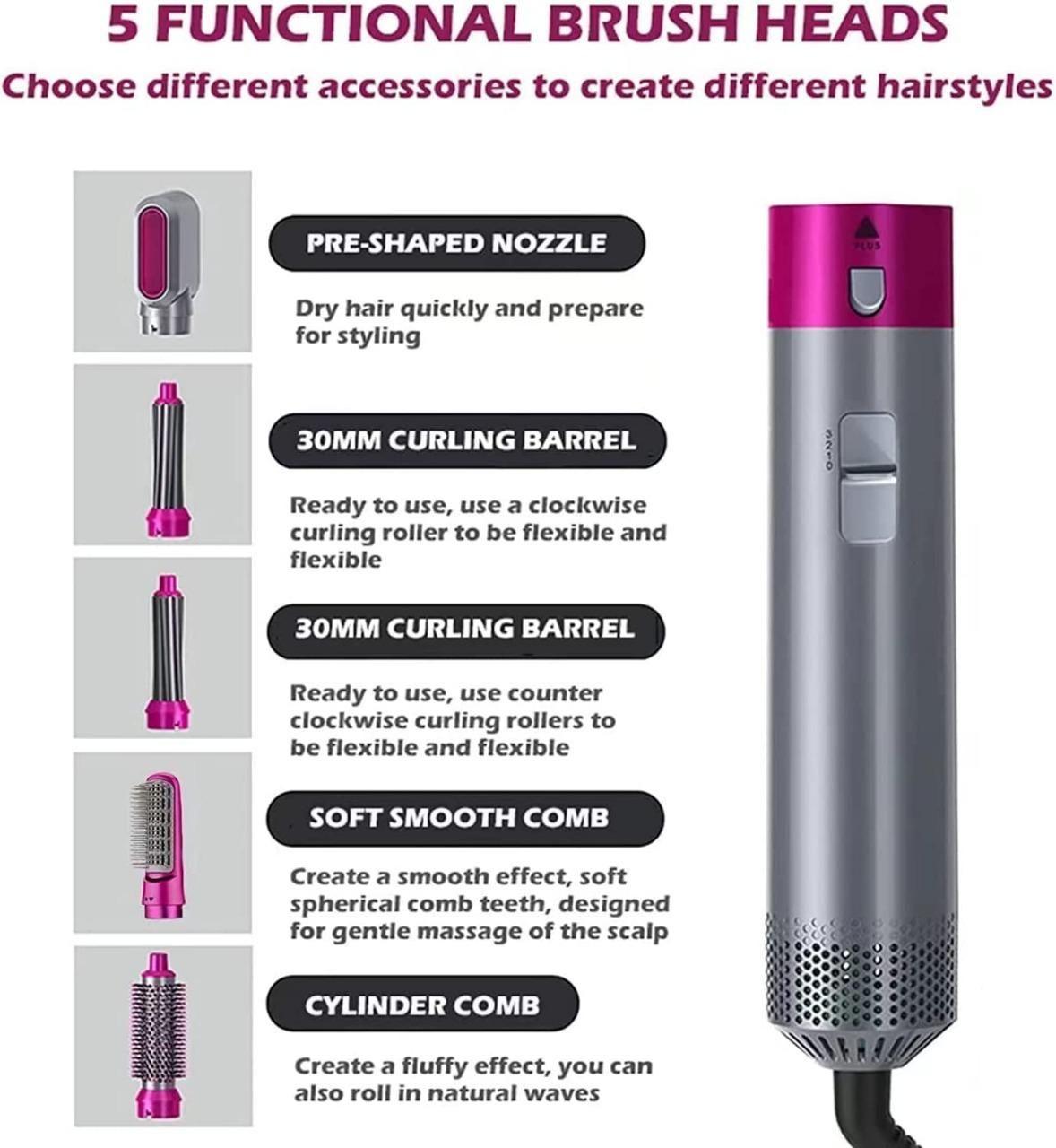 5 In 1 Hair Dryer Brush Multifunctional Hot Air Styler Hair Tools