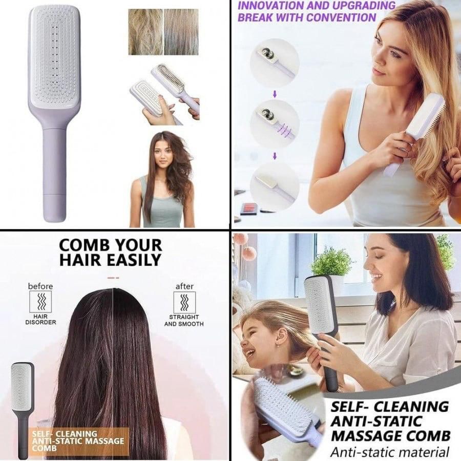 Self-Cleaning Anti-Static Massage Comb