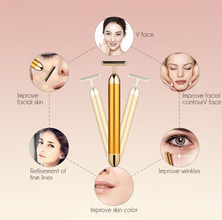 24k Gold Electric Facial  Massager - Anti-Aging Facial Tool