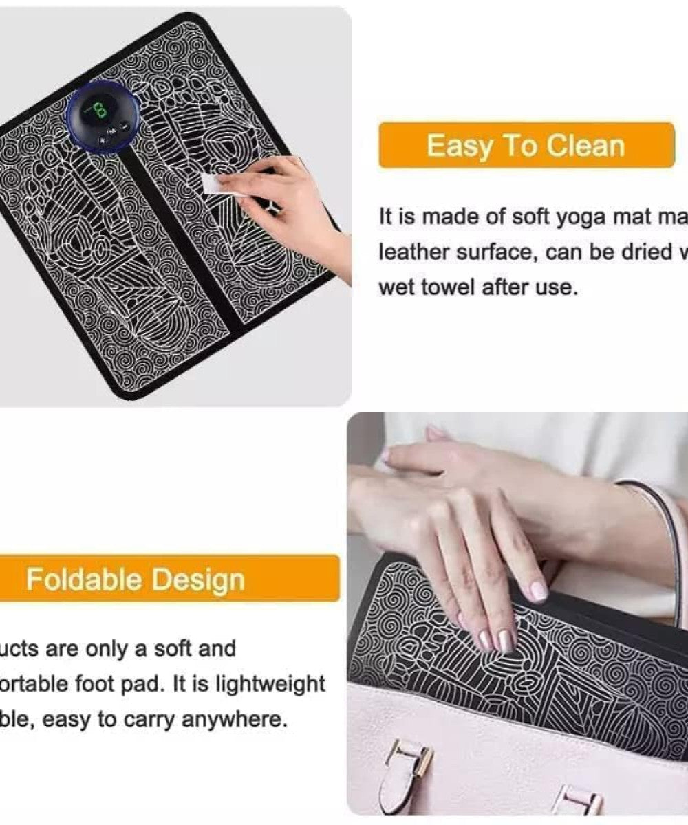 EMS Foot Massager Mat - Portable Electric Reflexology Pad with Remote