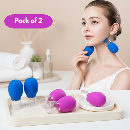 Vacuum cupping massage cups with wellness background